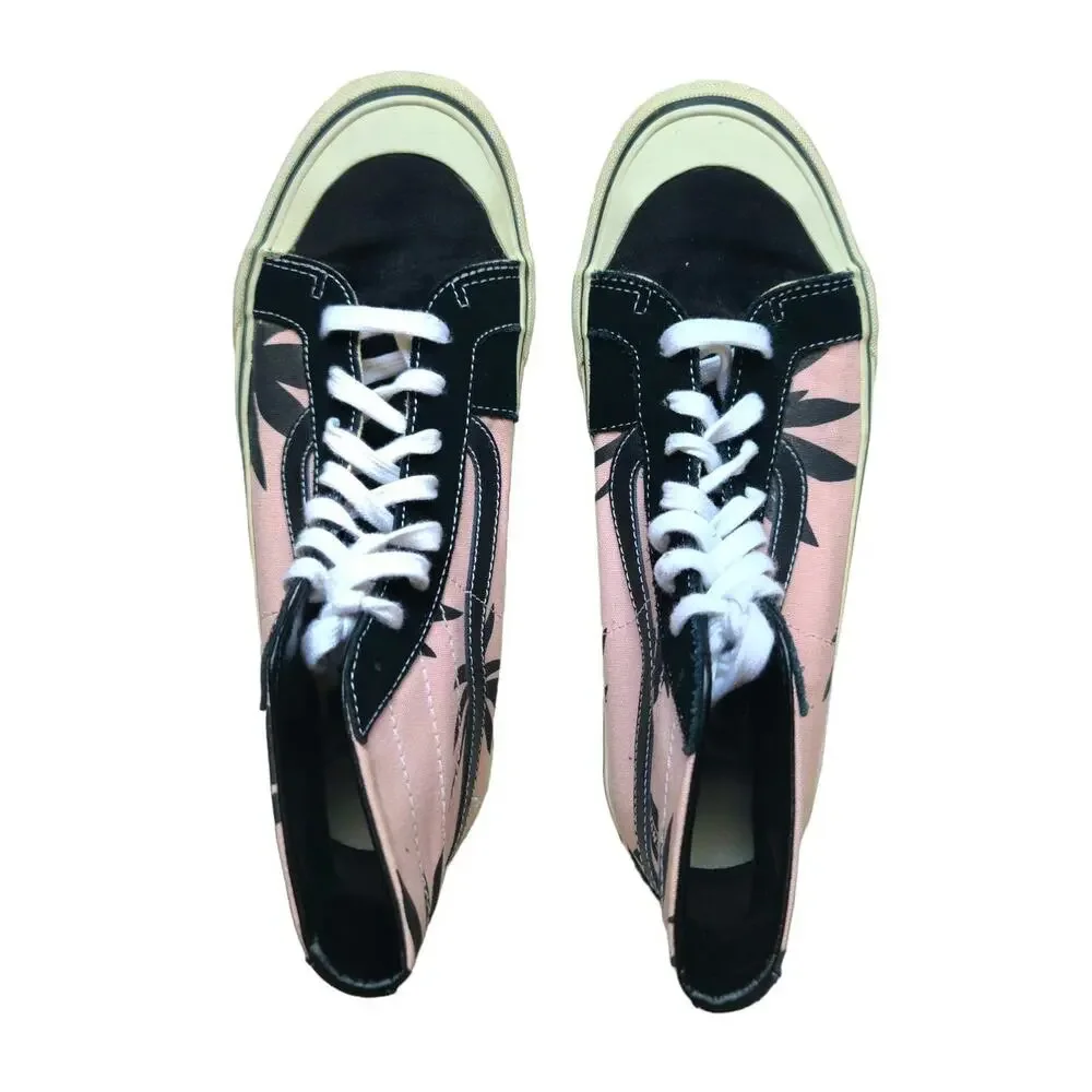 Vans Summer Leaf Pink and Black Palm Tree Sk8-Hi 138 Decon Skate Shoe